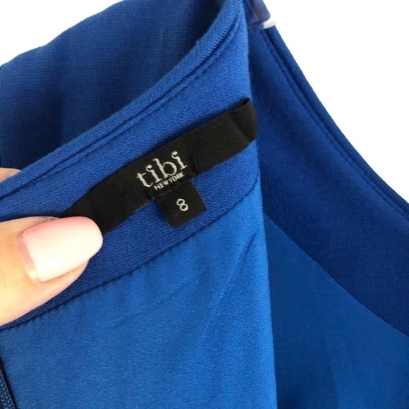 Tibi Blue Sleeveless Peplum Sheath Dress Size 8 - Picture 7 of 9